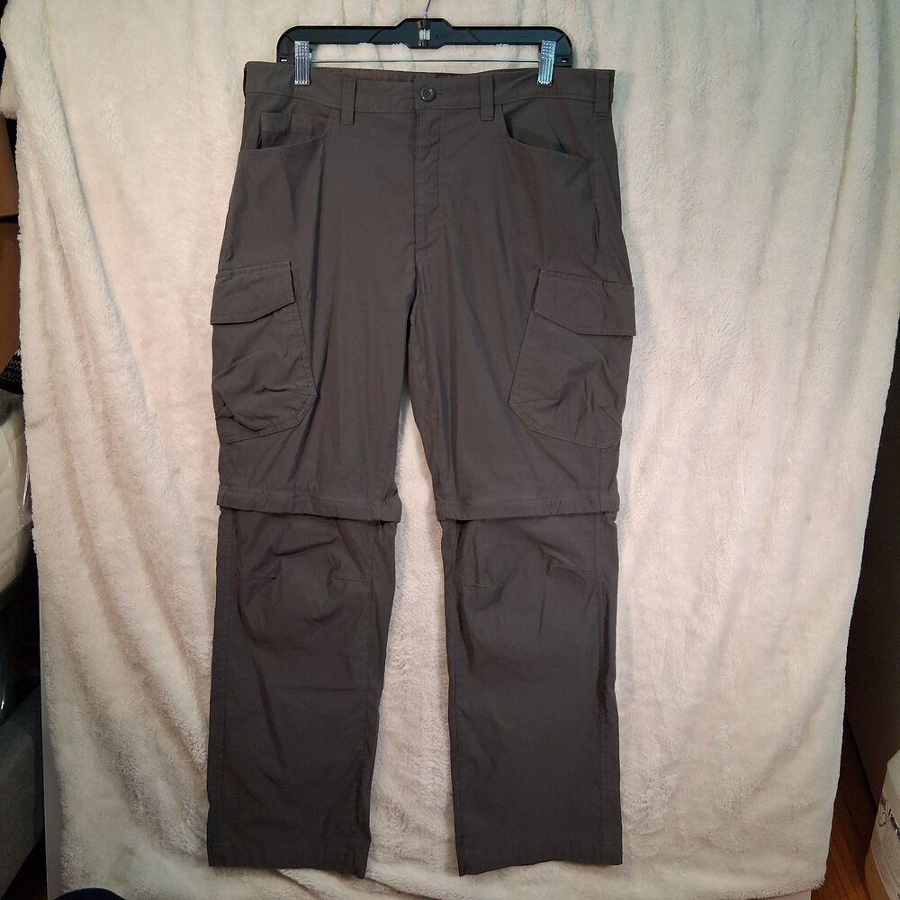 Eddie Bauer Cargo Convertible Pants Mens 36x30 Dark‎ Gray Inseam 29 Shor 10